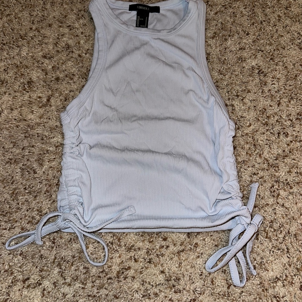 Forever 21 Light Blue Ruched Tank Top